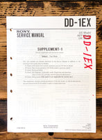 Sony DD-1EX Cassette Supp. Service Manual *Original*