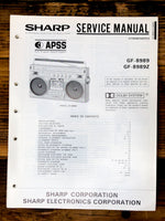 Sharp GF-8989 GF-8989Z Radio / Boombox  Service Manual *Original*