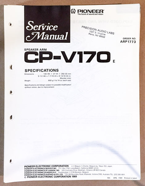 Pioneer CP-V170 SPEAKER BASE Service Manual *Original*