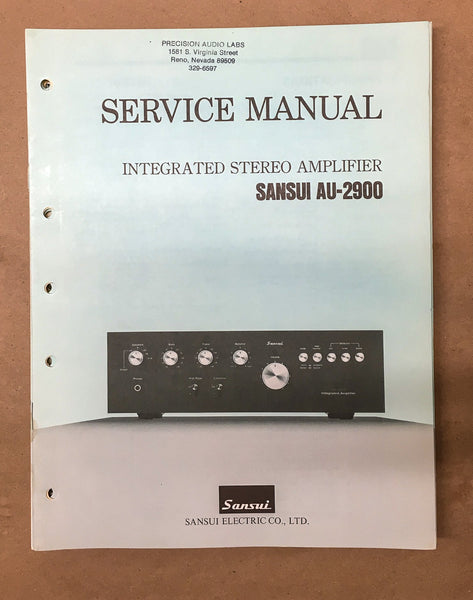 Sansui AU-2900 Amplifier Service Manual *Original*