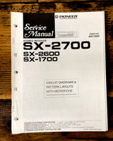 Pioneer SX-1700 SX-2600 SX-2700 Receiver Service Manual *Original*