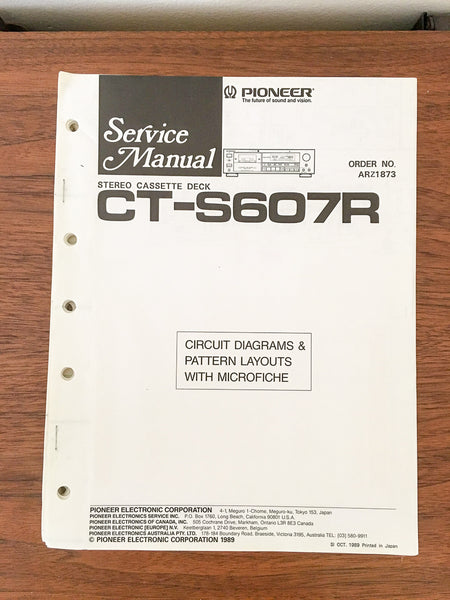 Pioneer CT-S607R Cassette Service Manual *Original*