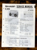 Sharp GF-8989 GF-8989 II Radio / Boombox  Service Manual *Original*