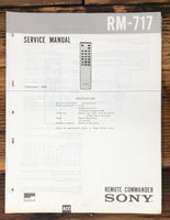 Sony RM-717 Remote Control  Service Manual *Original*