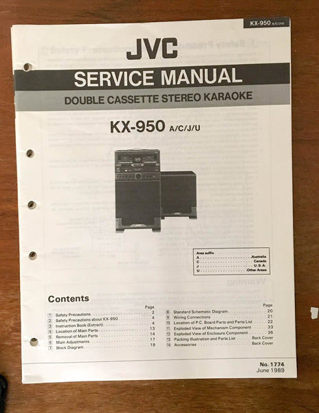 JVC KX-950 Cassette Deck  Service Manual *Original*