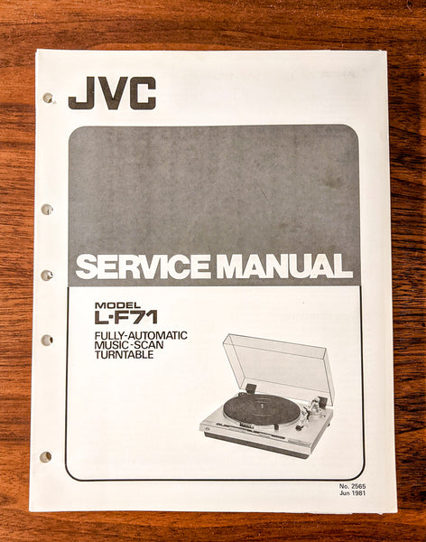 JVC L-F71 Record Player / Turntable Service Manual *Original*