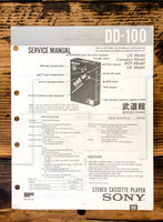 Sony DD-100 Cassette  Service Manual *Original*