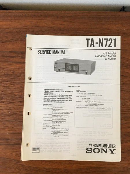 Sony TA-N721 Amplifier Service Manual *Original*