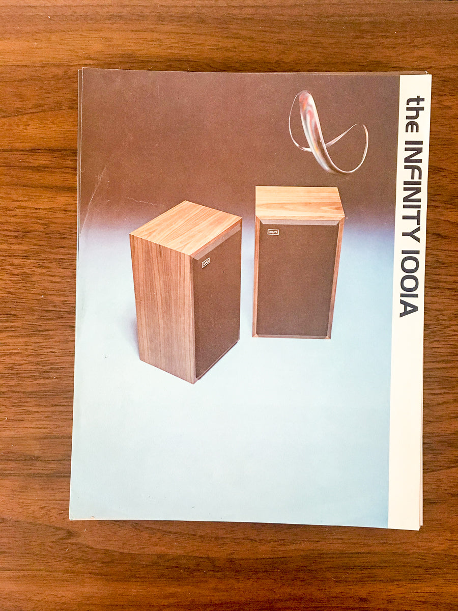 Infinity 1001A 1001-A Speaker Dealer Sales Sheet / Specs *Original*