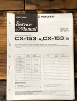 Pioneer CX-153 AB Cassette Mechanism Add. Service Manual *Original*