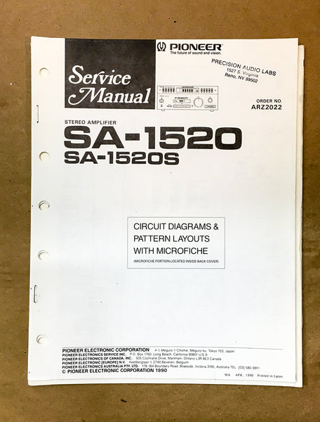 Pioneer SA-1520 SA-1520S Amplifier Service Manual *Original*