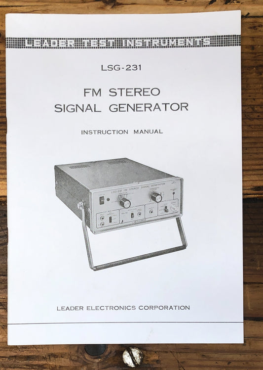 Leader LSG-231 Signal Generator  Owners / User Manual *Original*