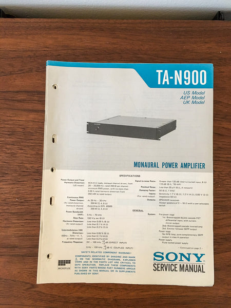 Sony TA-N900 Amplifier Service Manual *Original*