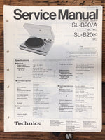 Technics SL-B20 SL-B20A Record Player / Turntable  Service Manual *Original* #2