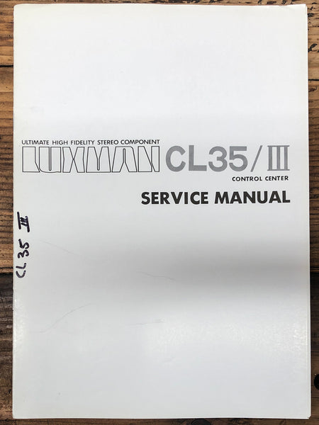 Luxman CL35 / III Preamp / Preamplifier  Service Manual *Original*