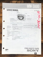 Sony WM-3000 Radio Cassette  Service Manual *Original*