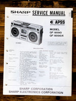 Sharp GF-9090 GF-9090X Radio / Boombox  Service Manual *Original*