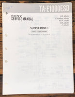 Sony TA-E1000ESD Amplifier Supp. Service Manual *Original*