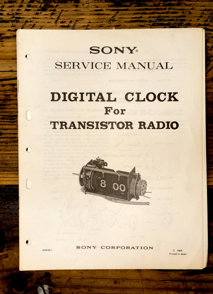 Sony Digital Electric Clock for Radio   Service Manual *Original*