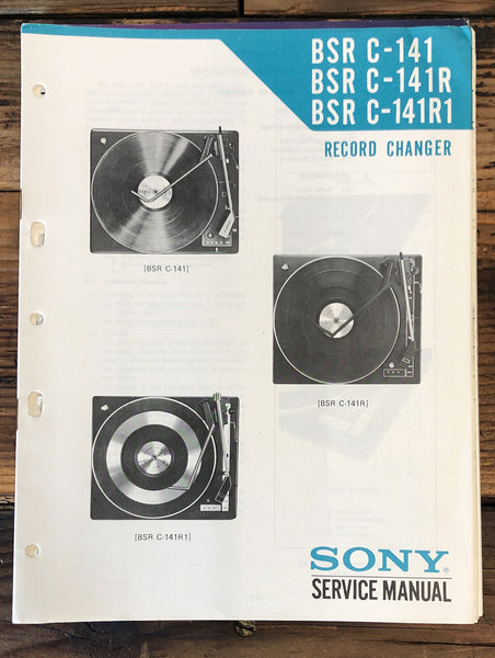 Sony / BSR C-141 -141R -141R1 Record Player / Turntable Service Manual *Orig*