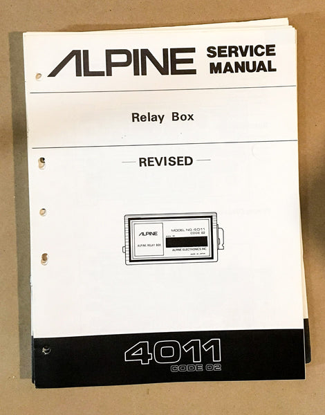 Alpine Model 4011 Revised Relay Box Service Manual *Original*