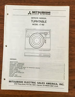 Mitsubishi LT-162 Record Player / Turntable Service Manual *Original*