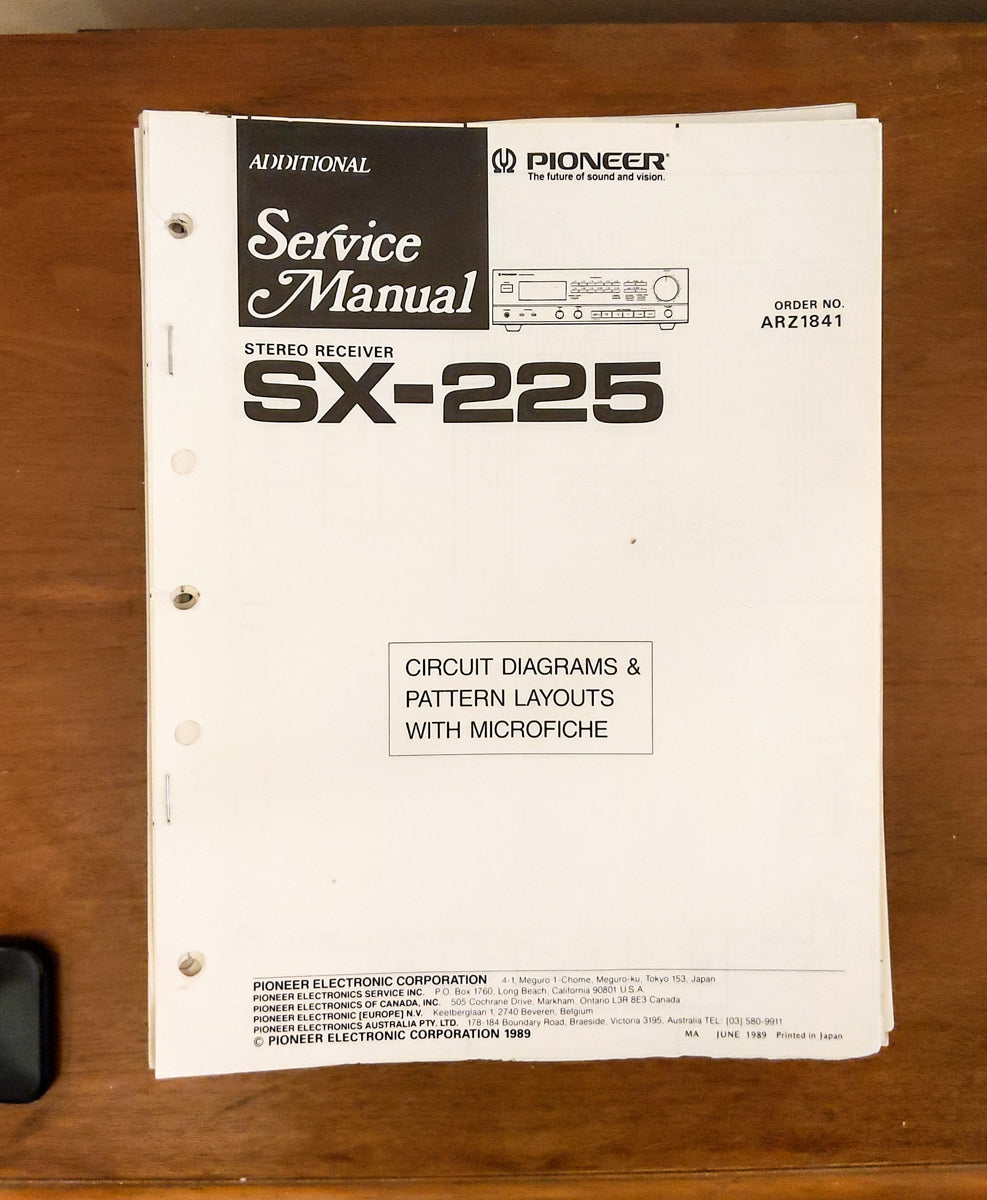 Pioneer SX-225 Receiver Service Manual *Original*