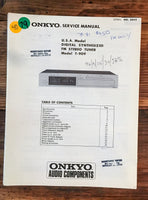 Onkyo T-909 Tuner  Service Manual *Original*