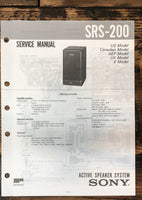 Sony SRS-200 Speaker  Service Manual *Original*