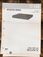 Sony TT-V8U Tuner Timer  Operation Manual *Original*