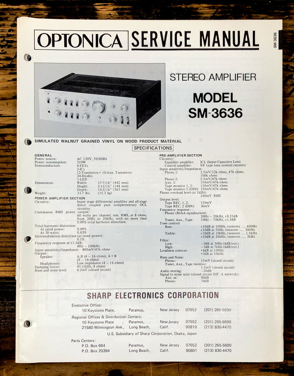 Amplifier Service Manual *Original* – Vintage Audio Store - Vintage Service Manuals, Stereo ...