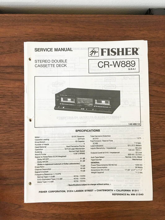 Fisher CR-W889 Cassette Service Manual *Original*