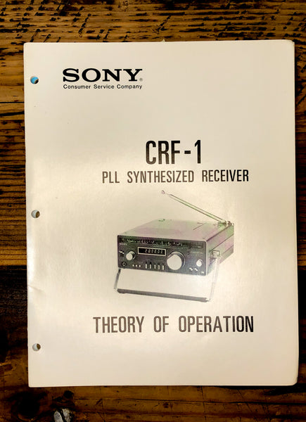 Sony CRF-1 Receiver  Theory of Operation Manual *Original*