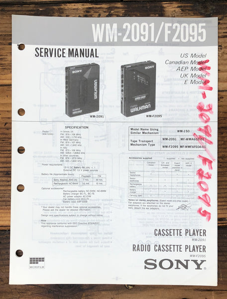 Sony WM-2091 WM-F2095 Radio Cassette  Service Manual *Original*