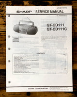 Sharp QT-CD111 QT-CD111C Radio Service Manual *Original*