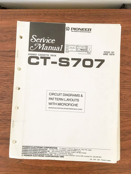 Pioneer CT-S707 Cassette Service Manual *Original*