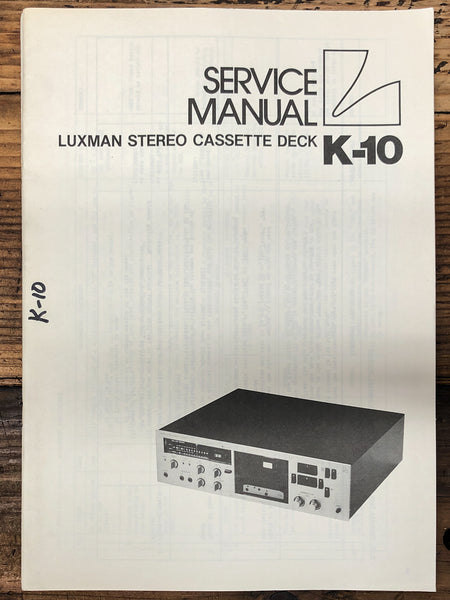 Luxman K-10 Cassette  Service Manual *Original*