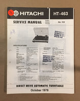 Hitachi HT-463 Record Player / Turntable  Service Manual *Original*
