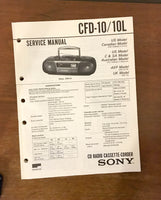 Sony CFD-10 10L BOOMBOX RADIO  Service Manual *Original*