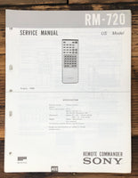 Sony RM-720 Remote Control  Service Manual *Original*