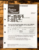 Pioneer F-551 -551S -551L Tuner Service Manual *Original*