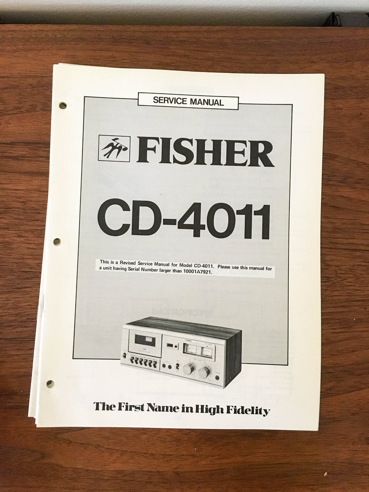 Fisher CD-4011 AV Control Center Service Manual *Original* #1