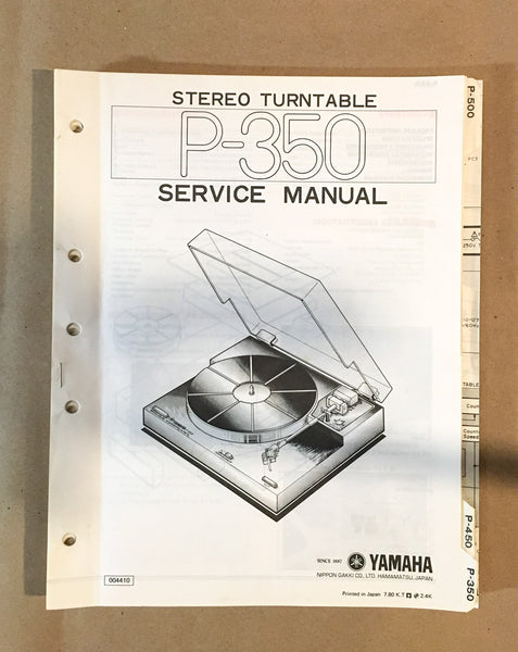 Yamaha P-350 Record Player / Turntable  Service Manual *Original*