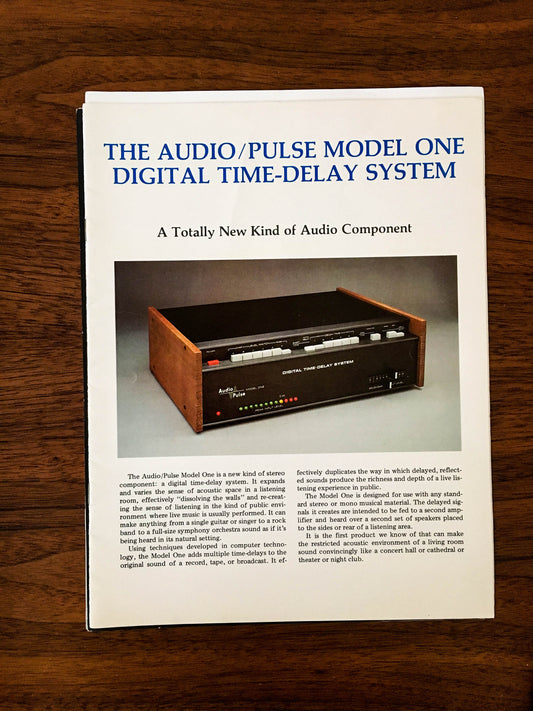 Audio Pulse  Digital Time Delay System 1978 6 pg Dealer Brochure  Original