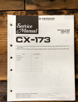 Pioneer CX-173 Cassette Mechanism  Service Manual *Original*