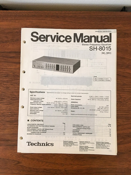 Panasonic SH-8015 Equalizer Service Manual *Original*