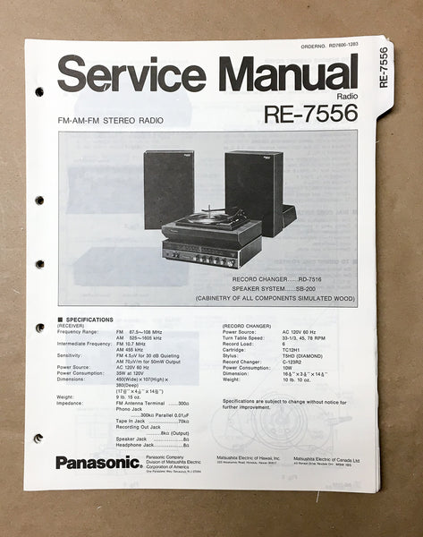 Panasonic RE-7556 Radio / Stereo Service Manual *Original*