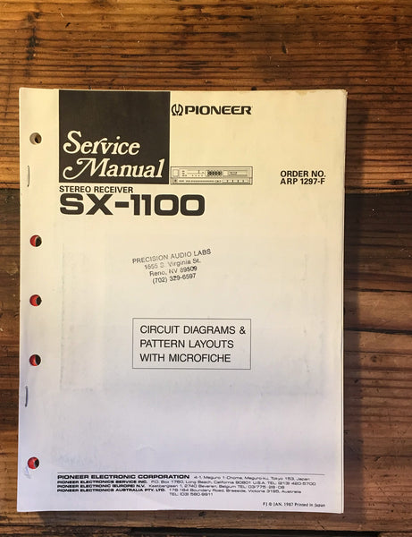 Pioneer SX-1100 Receiver Service Manual *Original*