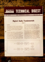 Sony Technical Digest 'Digital Audio Fundamentals"   Service Manual *Original*