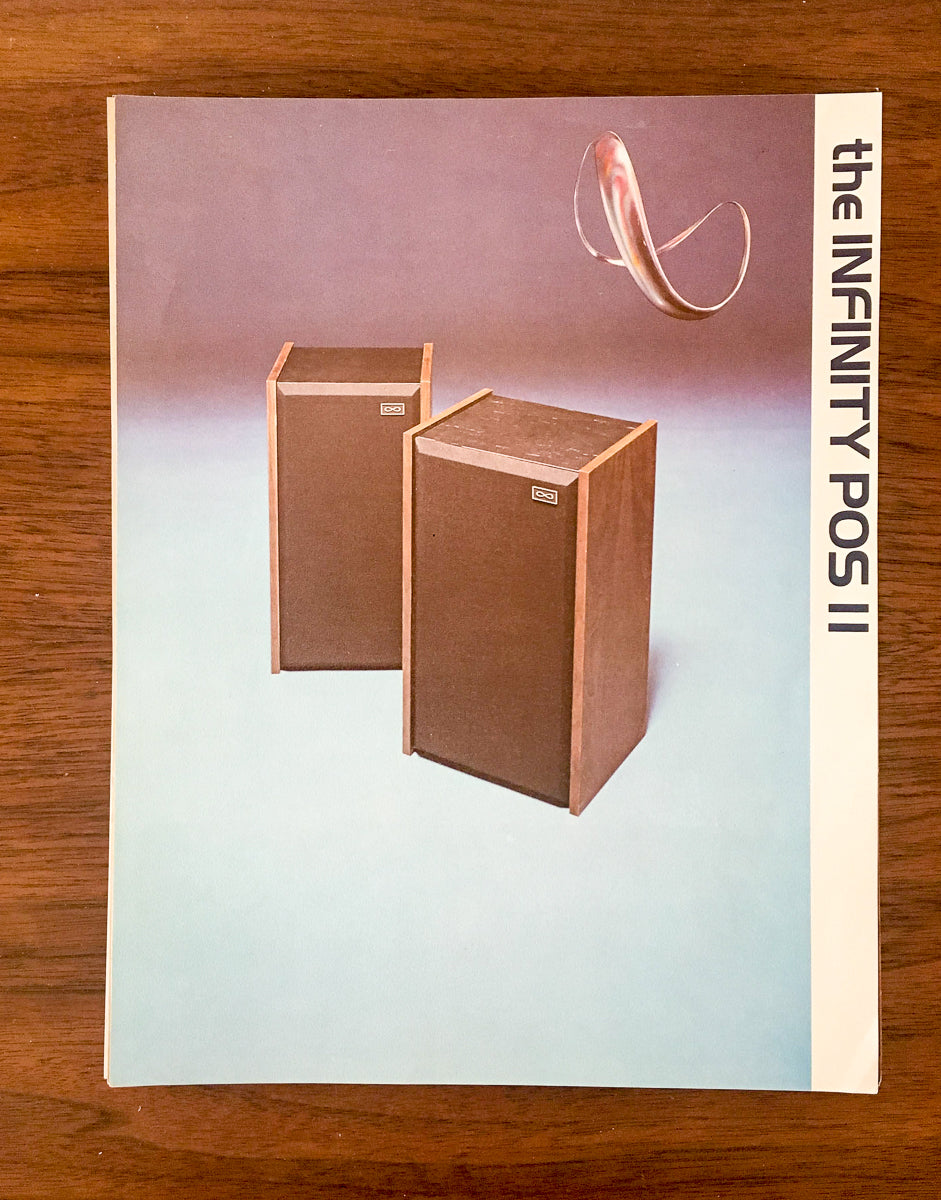 Infinity POS II Speaker Dealer Sales Sheet / Specs *Original* #2